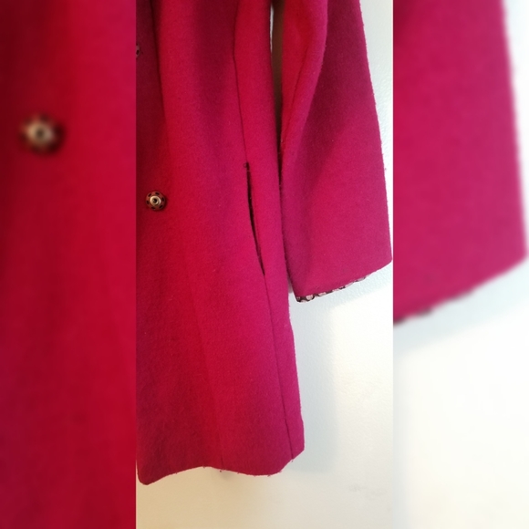 Unbranded X-Small Magenta Wool Coat - Picture 6 of 10
